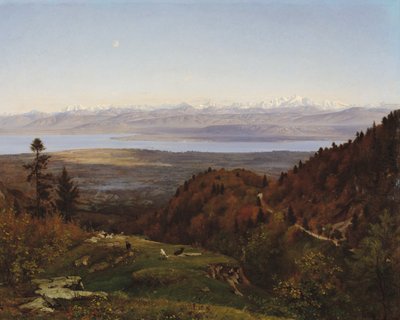 Mont-Blanc von Saint-Cergues aus gesehen, 1869 von Francois Louis Francais